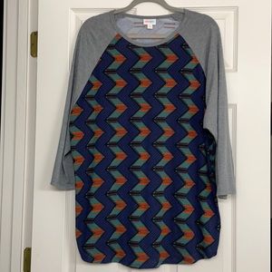 LulaRoe 3X baseball t-shirt Aztec print